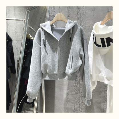 【Tops】2色展開ジップパーカー　Ｗ13043