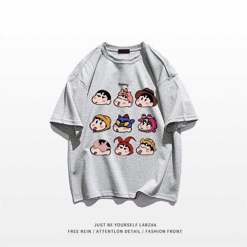 【Tops】4色展開プリントTシャツ　W12798