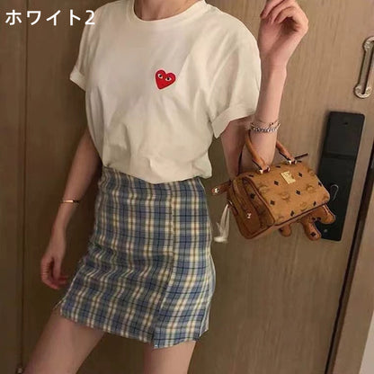 【Tops】ハート♡Ｔシャツ　 W12898