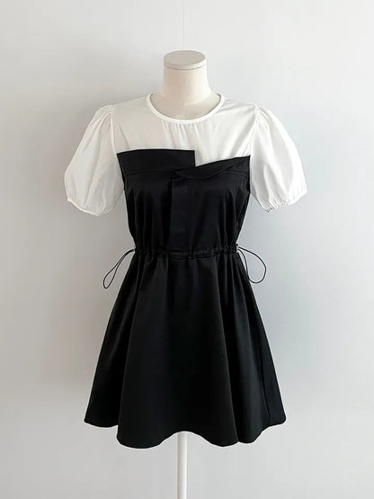 【Dress】フェイクレイヤードワンピース　W12905