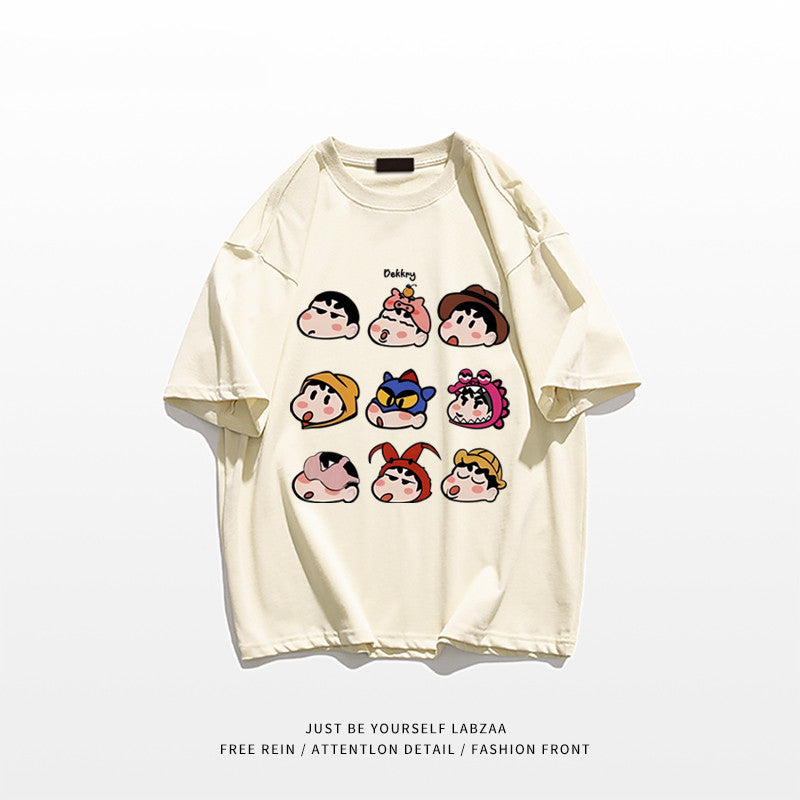 【Tops】4色展開プリントTシャツ　W12798