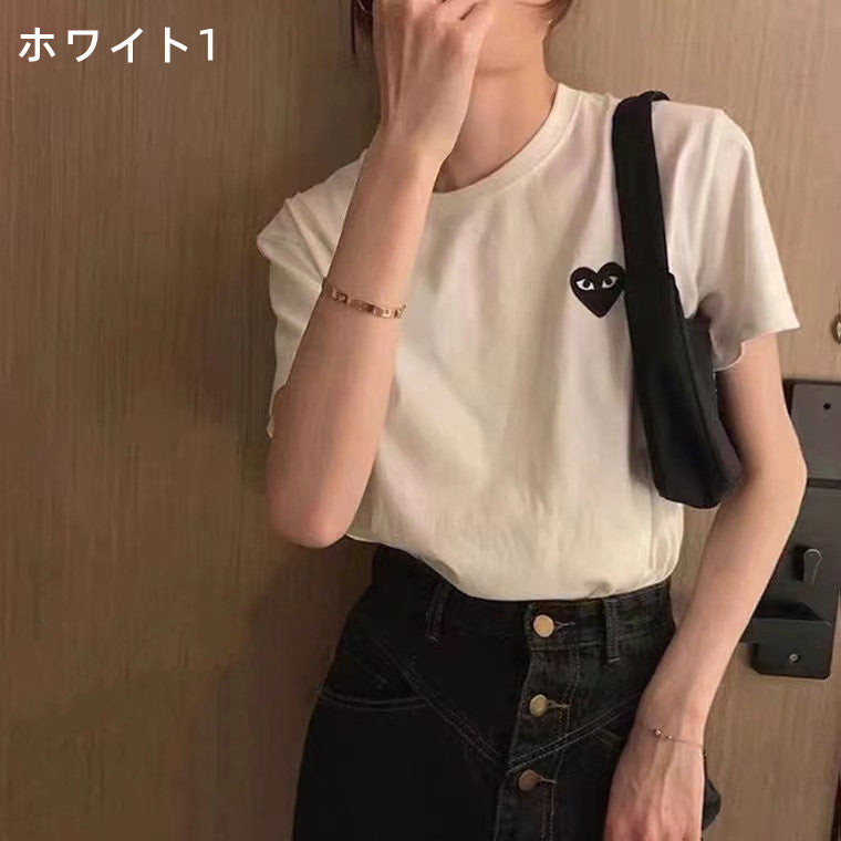 【Tops】ハート♡Ｔシャツ　 W12898